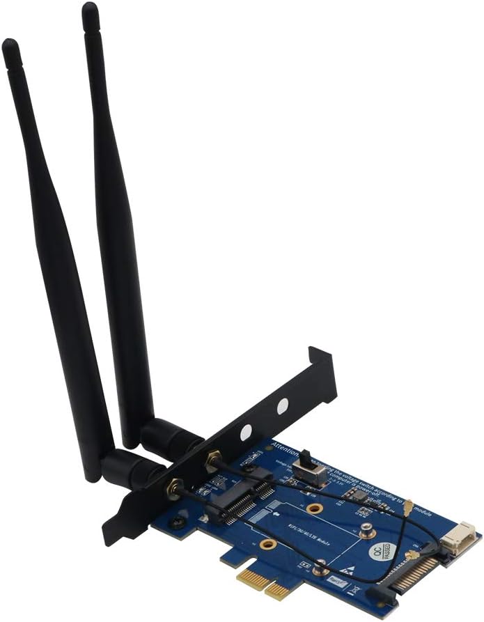 BQZYX+ Mini PCI-E PCI Express to PCI-E 1x Adapter with SIM Card Slot for WiFi and 3G/4G/LTE Card