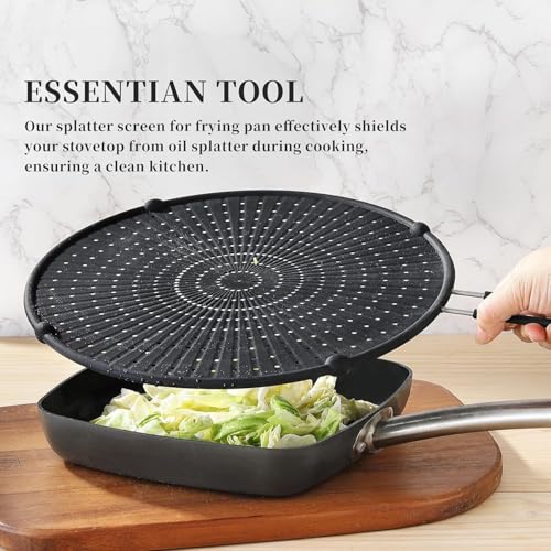 Image of Silicone Splatter Screen for Frying Pan,Grease Splatter Guard,Heat-Resistant Splatter Guards for Cooking,Dishwasher Safe (9.8 inch, 11.4 inch, 13 inch)