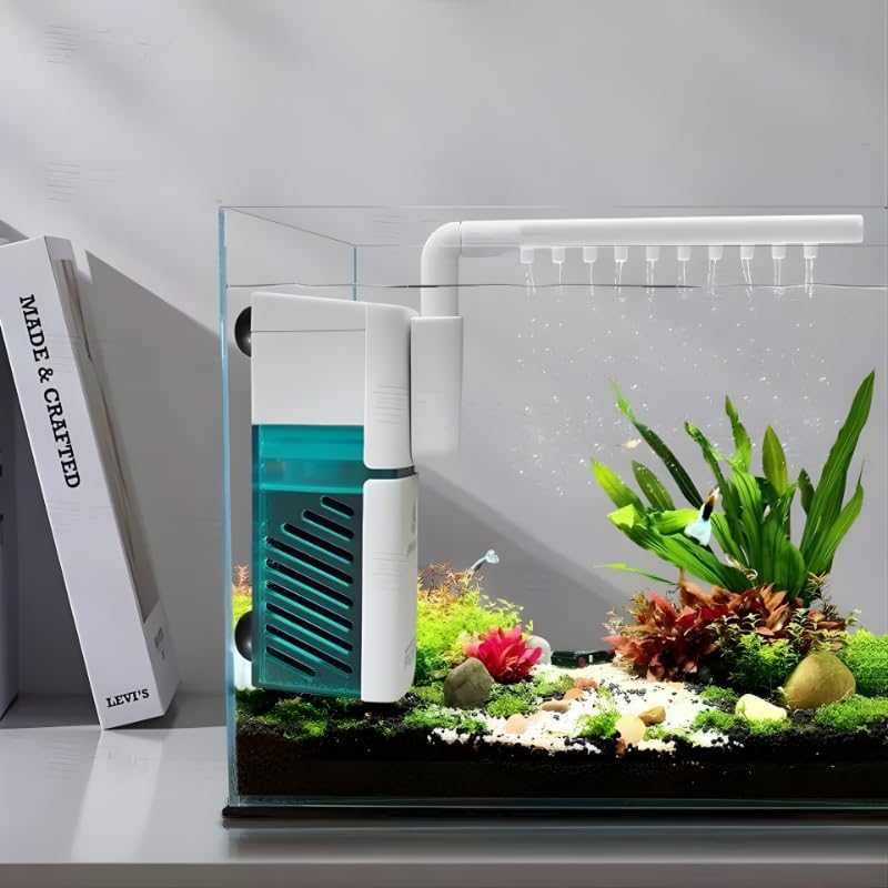 Image of VAYINATO LY 001F Mini Waterfall Internal Filter - Premium White, 2W Ultra Quiet Aquarium Filter, 280 L /H Flow, Suitable for Nano Fish Tanks & Small Aquariums