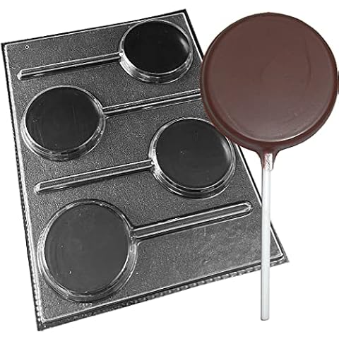 Plain Round Chocolate Lollipop Mold with 4 Cavities Cover