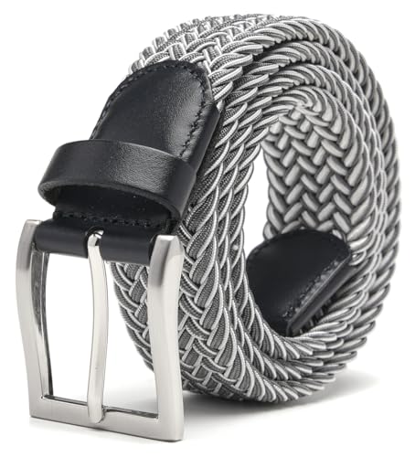 Image of Fabio Valenti Men's Stretch Belt,Woven Braided Web Belt 1 3 /8 for Golf Casual Pants Shirts Jeans