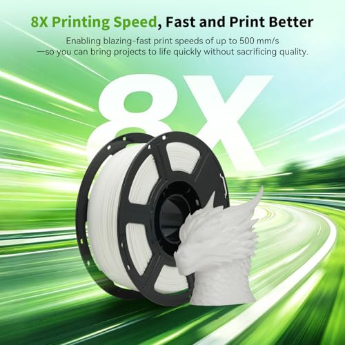 Image of FLASHFORGE High Speed PLA+ 3D Printer Filament White, Enhanced Melt Flow for Faster, Smoother Prints, 500mm /s Rapid Printing, Feature Sleek Matte Finish, Rich and Solid Color