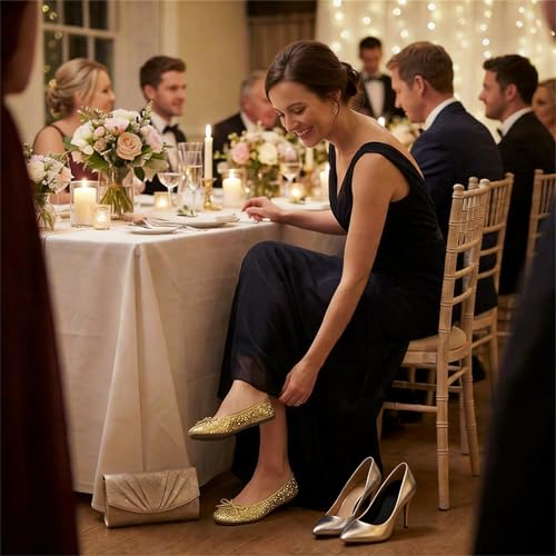 Image of Women's Foldable Ballet Flats - Portable Flat Shoes for Travel and Wedding that Fit in Your Purse