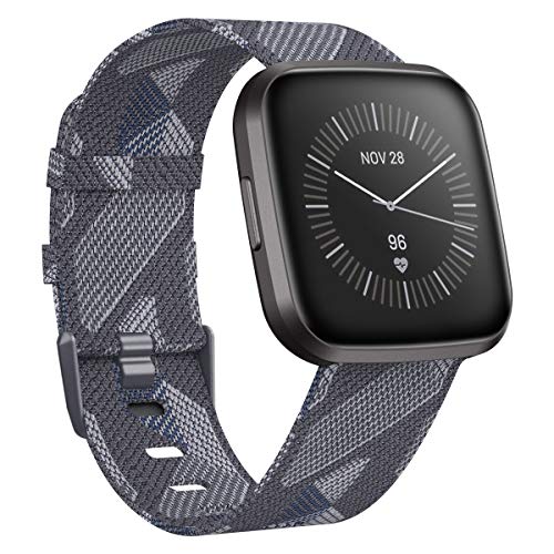 CAVN Compatible avec Fitbit Versa 2 Bracelet/Versa Lite/Versa Bracelet, Bande en Tissé de Remplacement Réglable Sangle Rechange pour Versa 2 Smartwatch