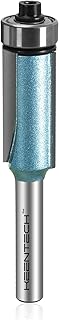 Bearing Flush Trim Router Bits with 1/4" Shank, 1/2" Cutting Diameter, 1" Cutting Depth, C4 Carbide Grade Tipped Flush Trim Bit for Woodworking Beginner and Experts, Blue (KT02011201)