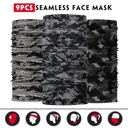 Image of Neck Gaiter for Men Women Headwear Bandana Head Wrap Face Scarf Mask Cover Warmer Balaclava-Seamless & Versatile