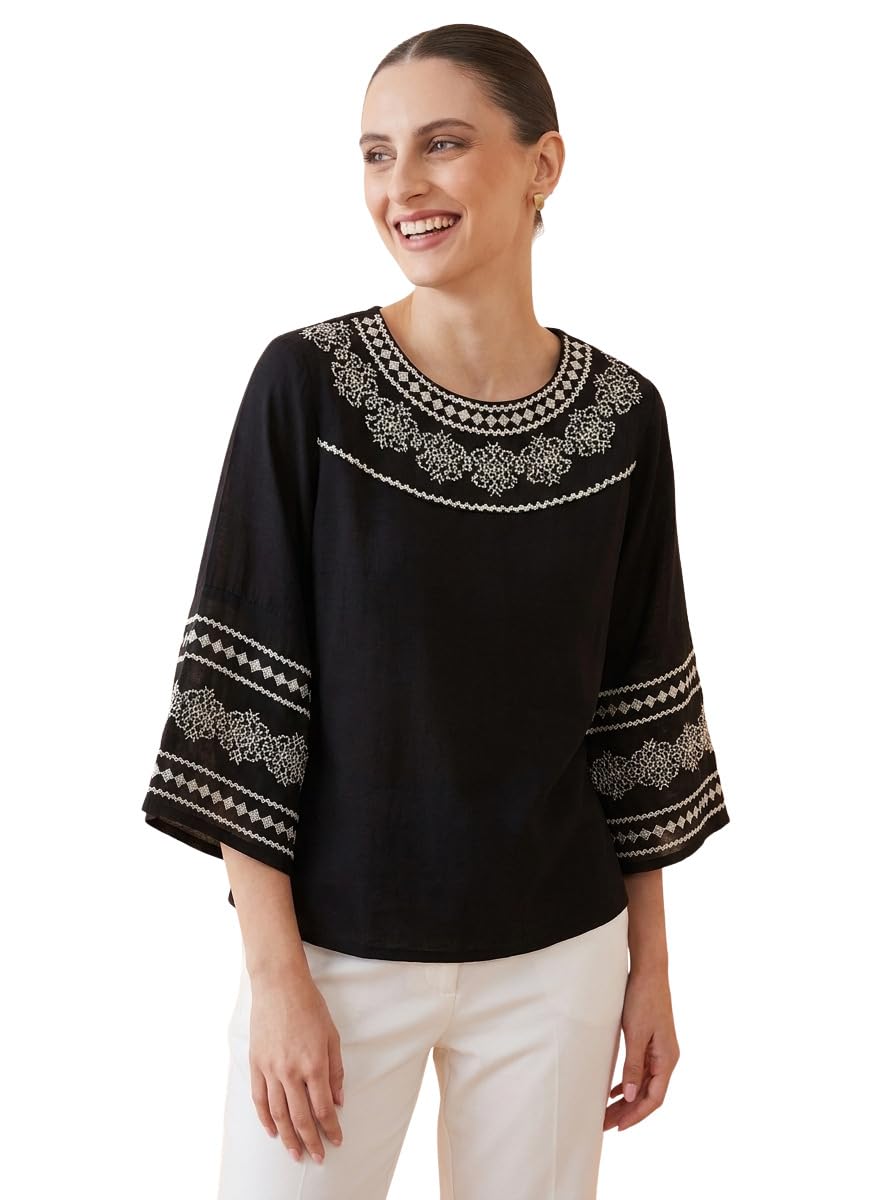 Rayon Embroidered Bell 3/4 Sleeve Top for Women | Trendy & Fancy Tops for Jeans & Trouser | Top for Women Korean Western | Regular fit (XS to 2XL)-image-41