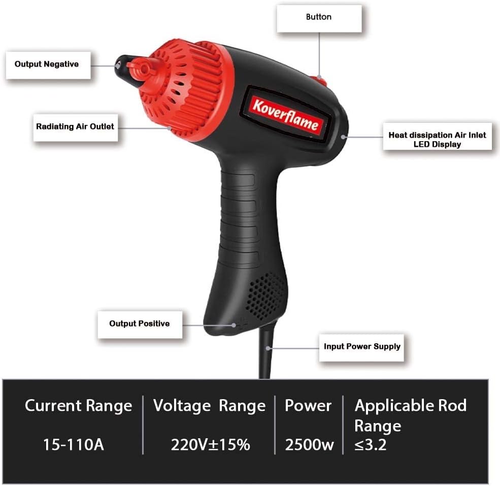Portable Electric Welding Machine: 110V Handheld Arc Welder - Welding Kit with Efficient Cooling & LED Display - Ideal for DIY Home Idustrial