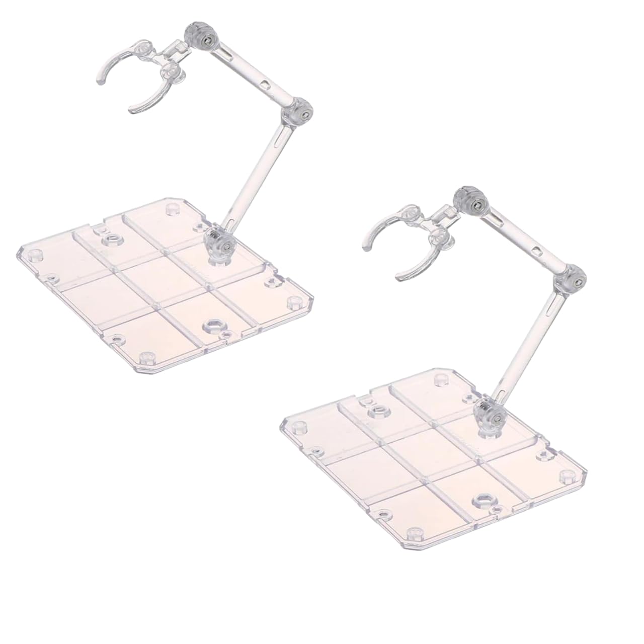 Vvchwei Clear 2Pcs Action Figure Stand, Doll Model Display Holder Base Doll Support Stand Compatible With Hg Rg Sd Shf Gundam 1/144 Toy Collectible Display And Storage
