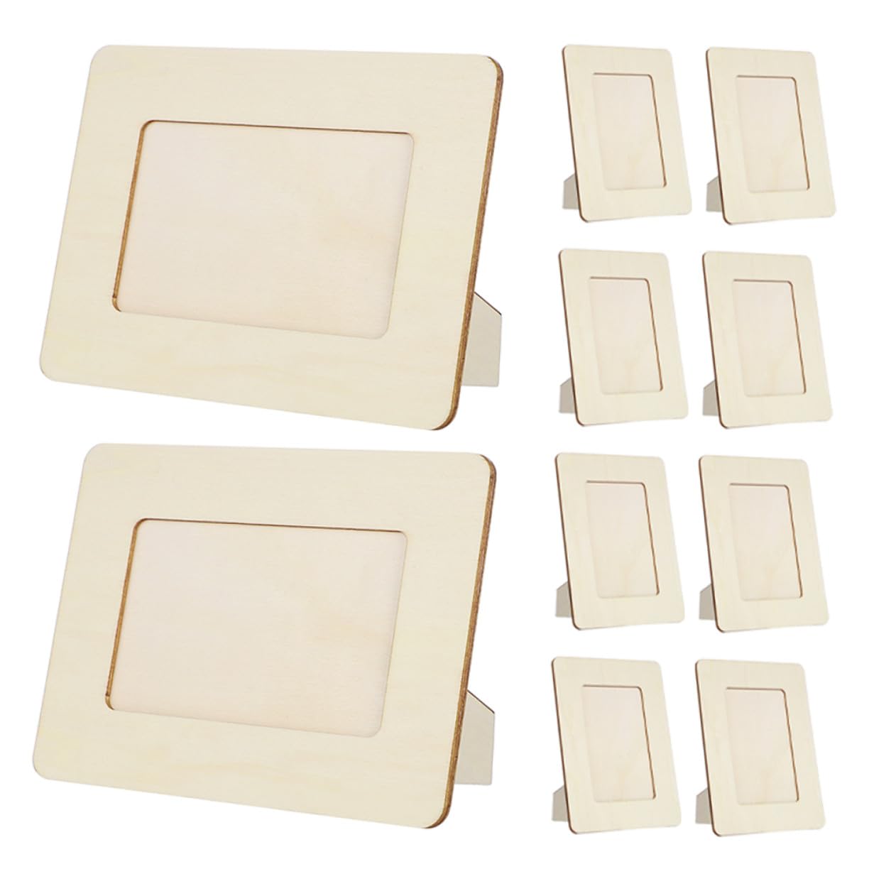Cornice Foto in Legno Naturale 10 Pezzi, Beige, per Bambini