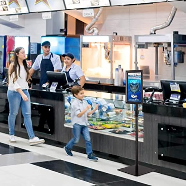 WIGSELBL Verstelbare poster bordstandaard 20 x 25 cm Heavy Duty voetstuk vloer staande tekenhouder, metalen basis vierkante bordstandaards voor display, reclame en buitenbord (kleur: nero, maat: A4)