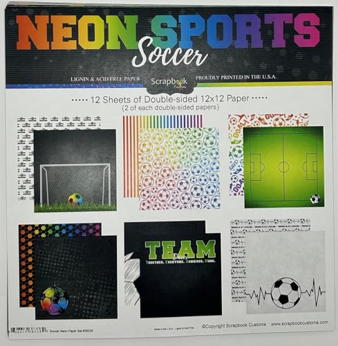 Scrapbook Customs 38338 Soccer Neon Scrapbook Kit