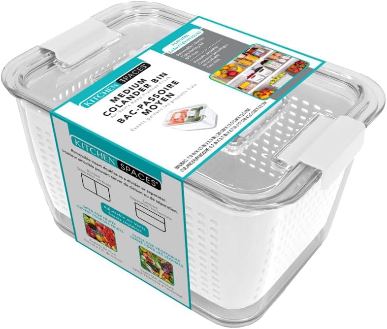 Kitchen Spaces Colander Bin, Produce Saver, Fridge