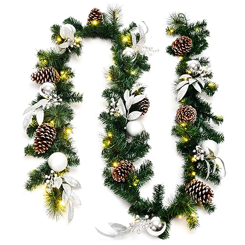 KOMFOTTEU Weihnachtsgirlande mit 50/100 LED-Lichtern, 270 cm...