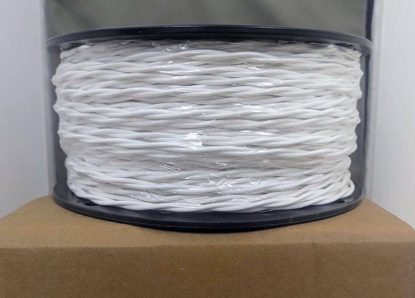 Underground Pet Fence Wire – Twisted Pair 16 AWG Solid Bare Copper – 500 FT (White/White) – Direct Burial Rated – Made in USA
