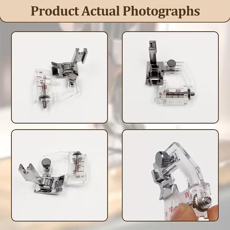 Pie de máquina para coser ajustable para cinta de borde miniatura 6