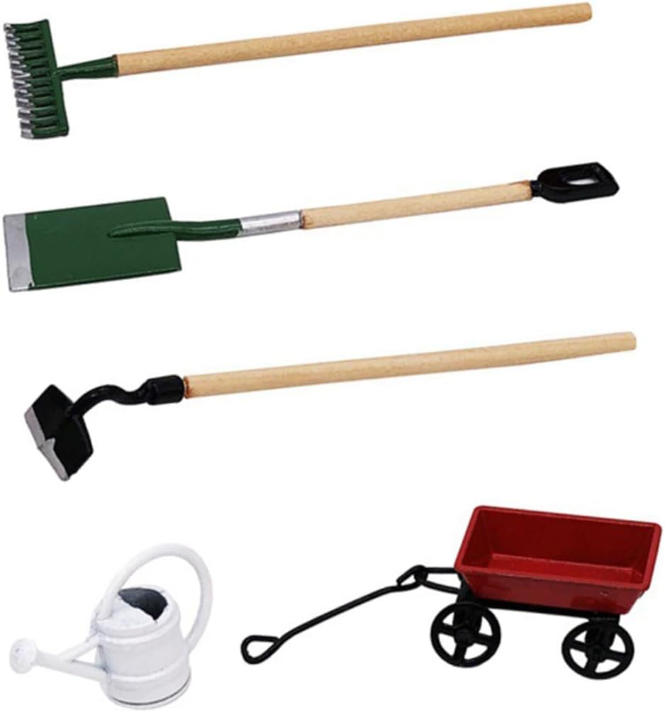 VICASKY 3 Sets Mini Gardening Tool Mini House Garden Decor Accessory for Fairy Garden Scenes and Creative Play