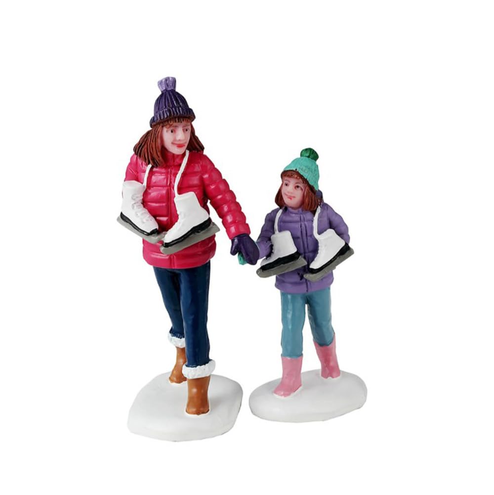 Lemax Skating Sisters Village Accessory Set of 2, Resin Figurines, 2.83" Tall, Multicolor