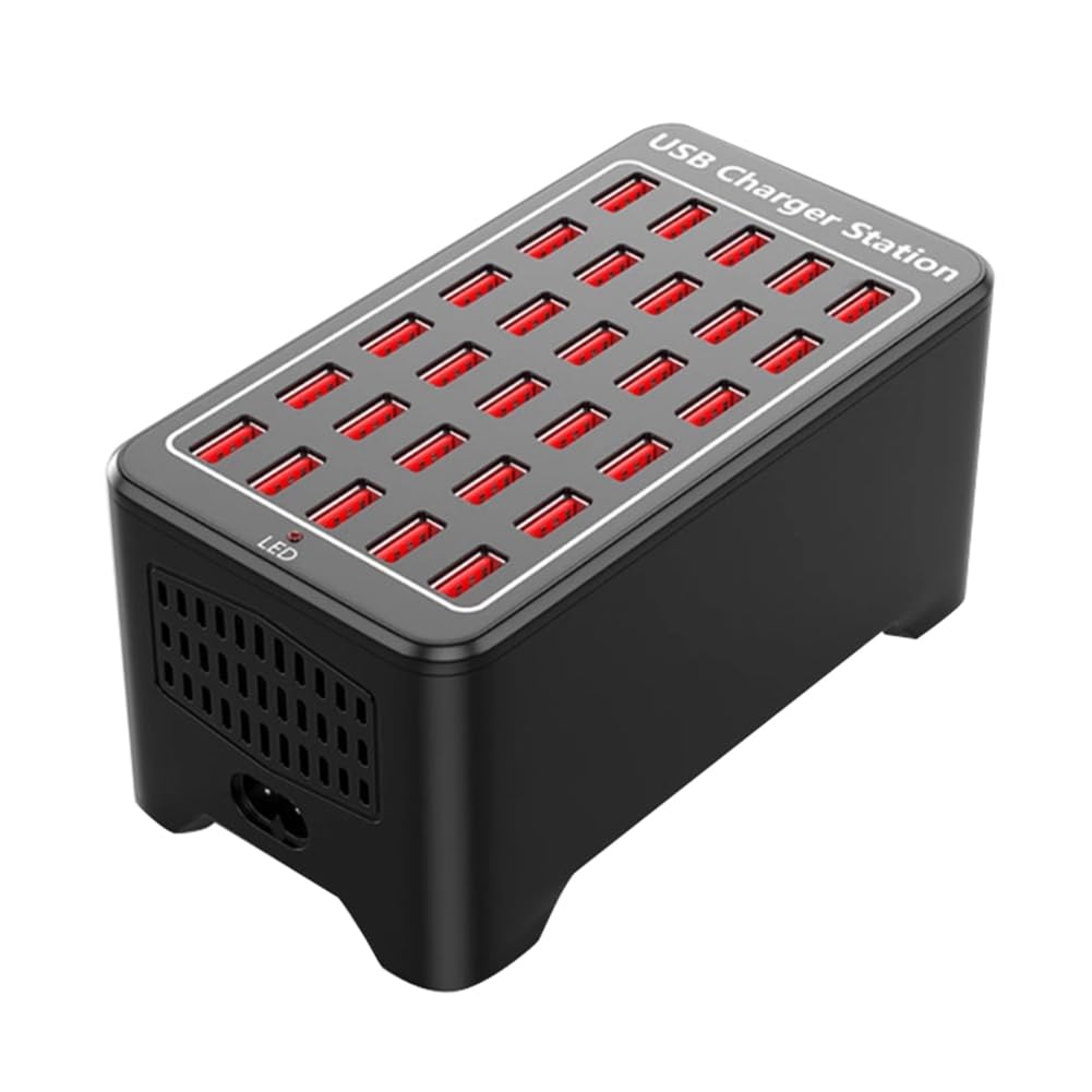 Caricatore USB 30 Porte HUB 150W Stazione di Ricarica Rapida da Tavolo Universale da Parete per Adattatore di Alimentazione per Telefono Cellulare Spina UE