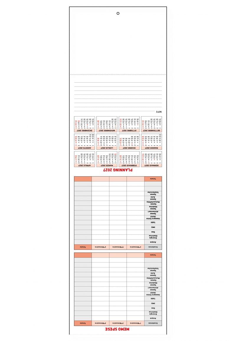 100 Calendari Da Parete 2027 - Calendario trimestrale -14x47 - personalizzati con logo - Personalizzabile -100 pezzi