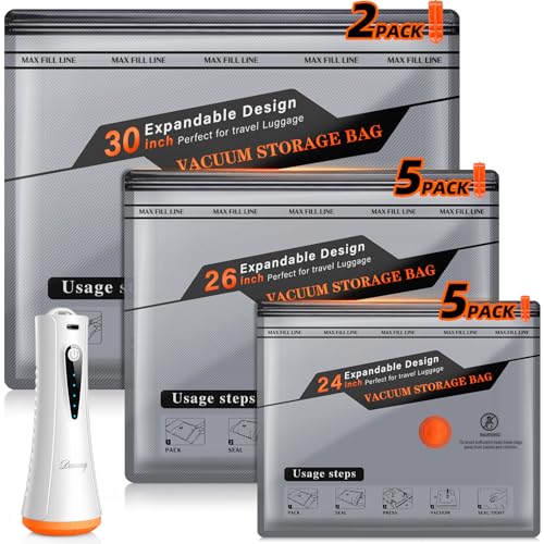 Vacuum Storage Bags with Rechargeable Pump