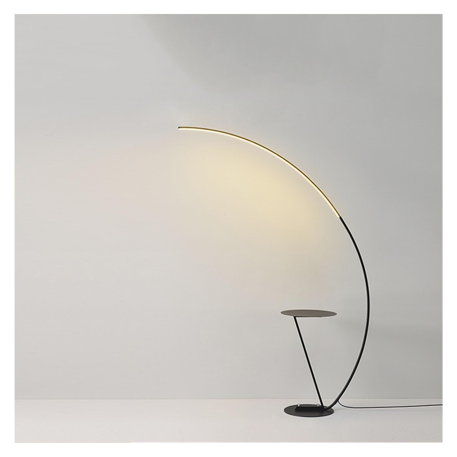 YHxFlux Lighting Arc Floor Lamp for Living Room, with Table