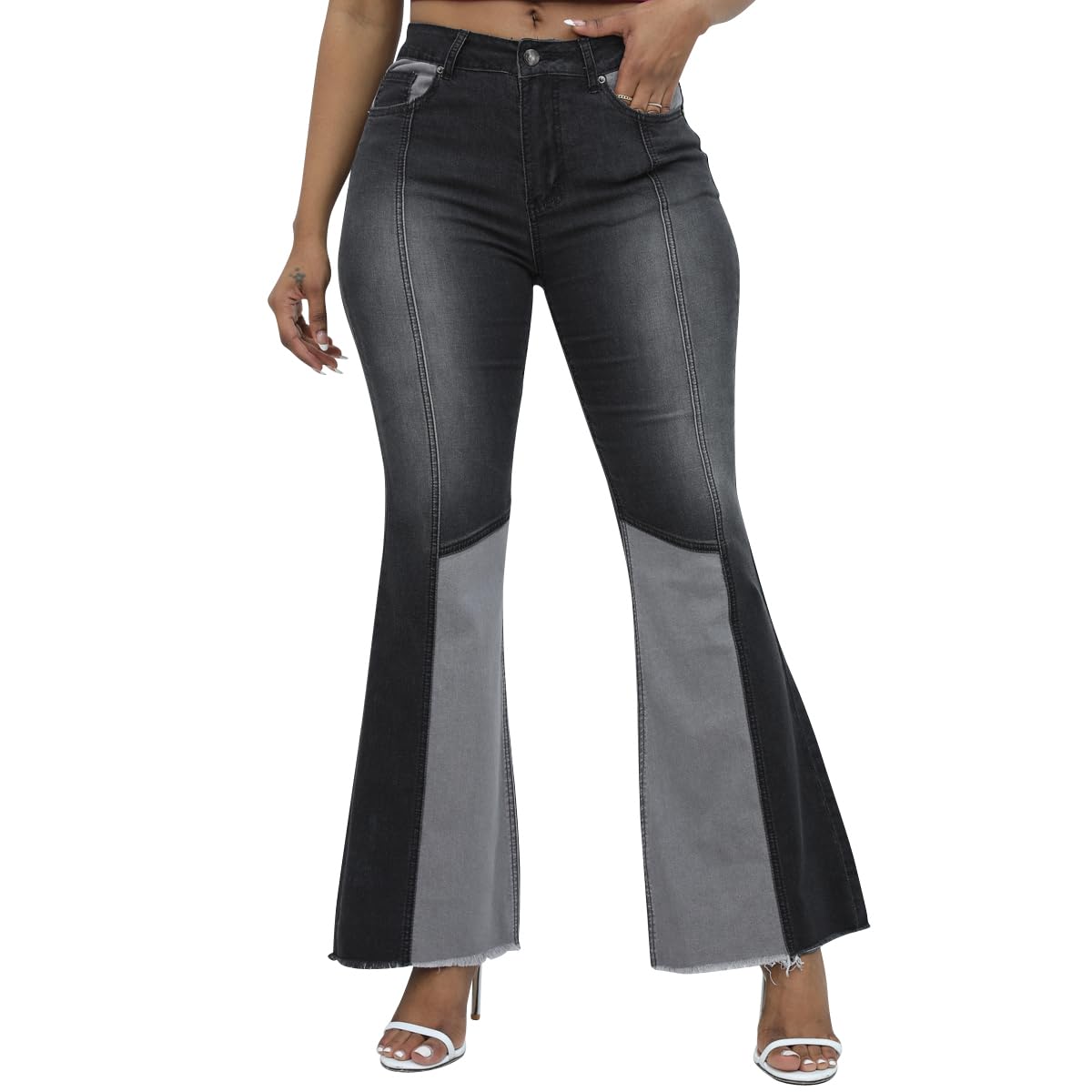 vanberfia High Waisted Jeans for Women: Skinny Denim Patchwork Stretch Pants for Various Occasions