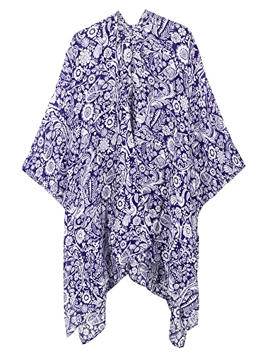 Image of Breezy Lane Women's Kimono Cardigan Summer Swimsuit Coverups Beach Cover Up with Floral Print for Vacation