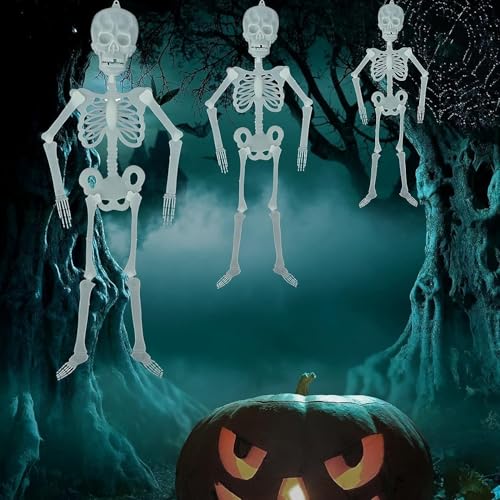Yi'antai Squelette Lumineux Halloween 3 Pièces Horreur Squelettes Fluorescents, Décorations d'Halloween Effrayant Jardin Pelouse Fêtes – vue 7