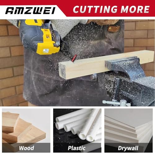 AMZWEI 16PCS Japanese Teeth Oscillating Tool Blade, CRV Extra Long Multi Tool Blade Kits for Wood Clean Cutting, Universal Oscillating Saw Blades Fit Dewalt Bosch Milwaukee Ryobi