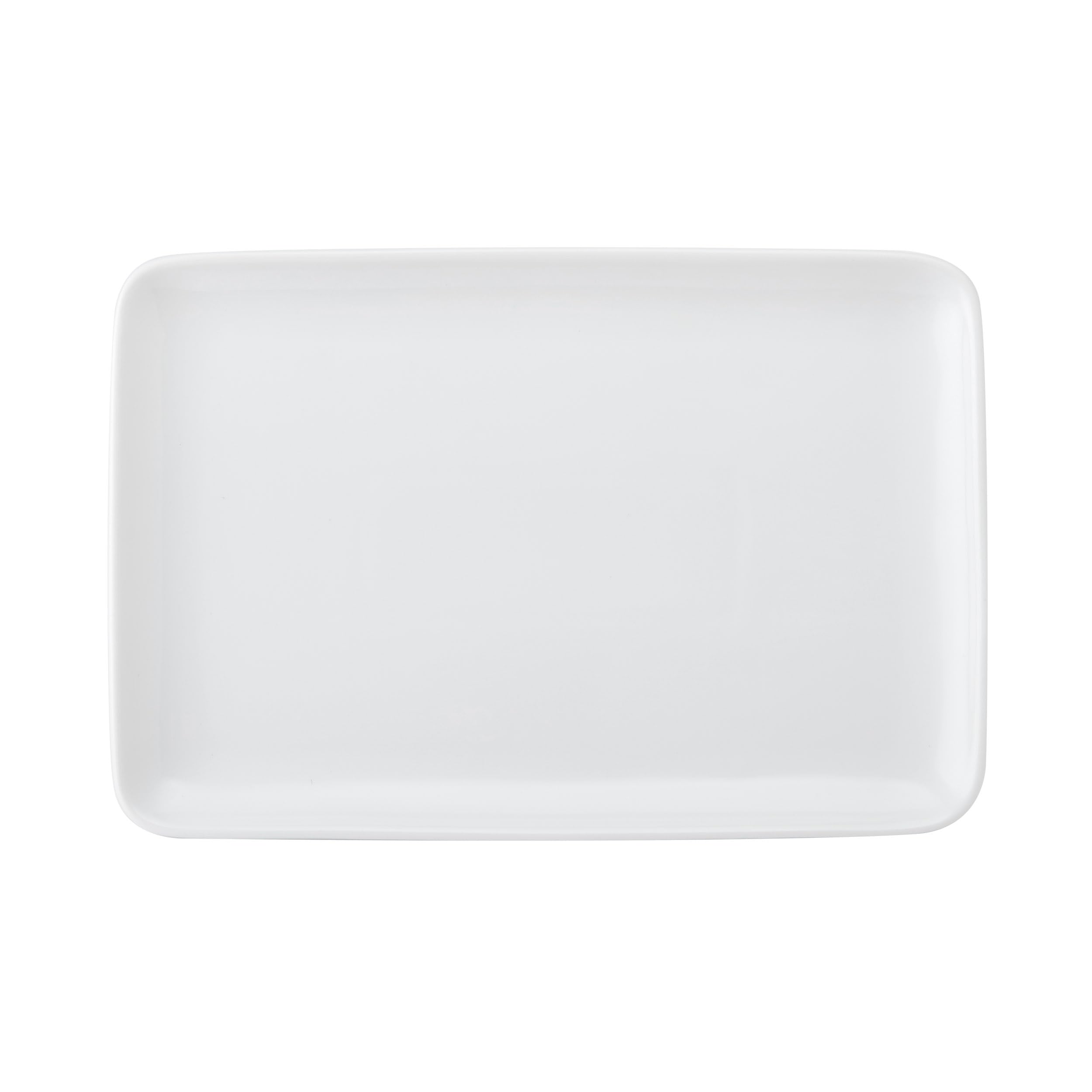 MIKASA Chalk Rectangle White Porcelain Serving Platter, Glossy Rectangular Plate, Ideal for Buffets, Appetisers, Desserts, Party Food, Dishwasher Safe, 26.5cm