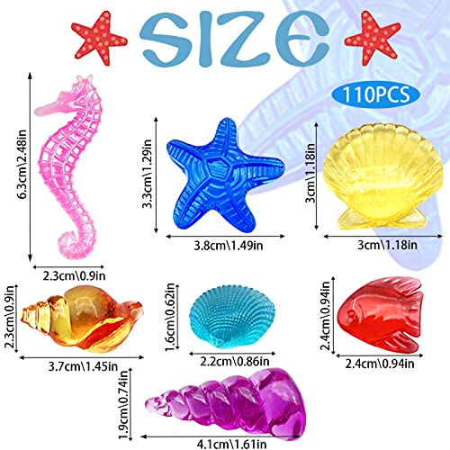 Tauchjuwel Pool Spielzeug,120 Thema Marine Hübsche Glasnuggets bunt, Tauchspielzeug für Kinder,Sommer Schwimm Tauch edelsteine für kinder schatzsuche, Tauchen Edelsteine Pool für Kinder Mädchen Junge