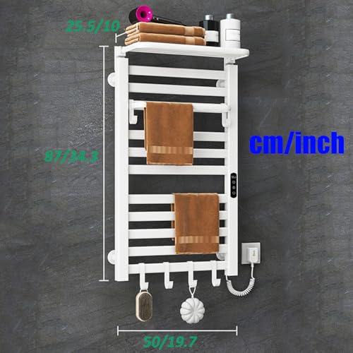 Chauffe-serviettes électrique noir mural basse consommation avec minuteur - 8
