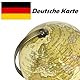 Exerz 14cm Antiker Globus- Deutsche Karte - Metallbasis Bronzierte Farbe