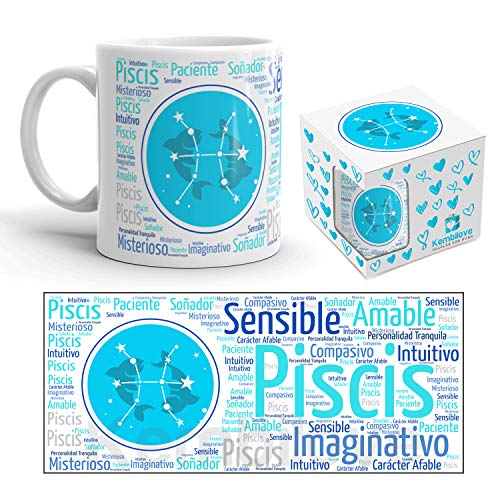 Kembilove Taza de Desayuno Horóscopo de Piscis Taza de café de