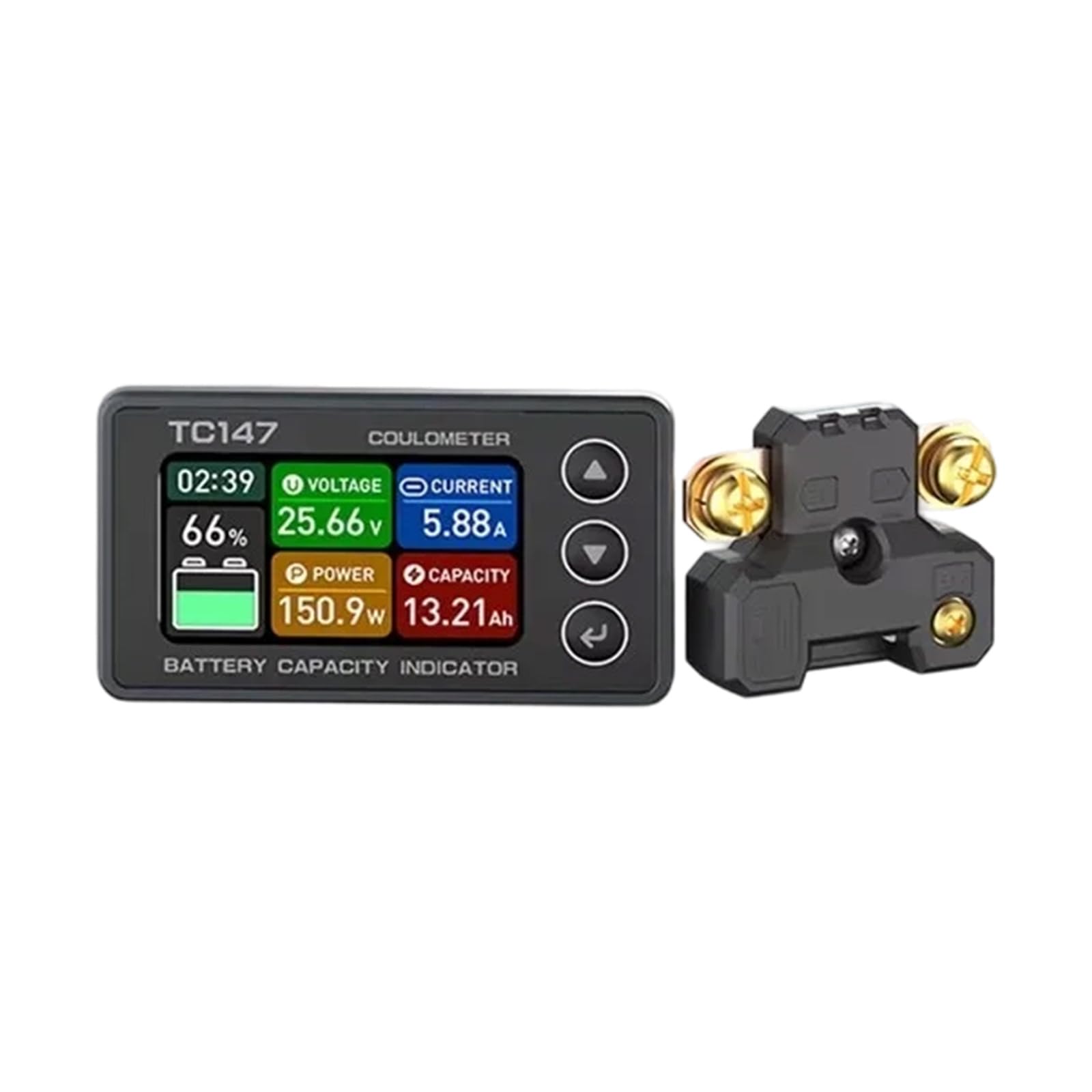 Kaccde Cs30 30Amp / 75A Color Screen Coulomb Meter For Battery Voltages Current Power Capacity With Brightness Battery Monitor
