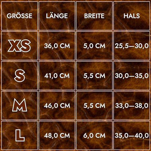 FAVPET Luxus Echtleder Windhund Halsband Breit mit QR Code Anhänger, Weiches Lederhalsband Hund Breit Whippet Italienisches Windspiel Saluki Lurcher Spanischer Galgo Greyhound Podenco (Braun, L)