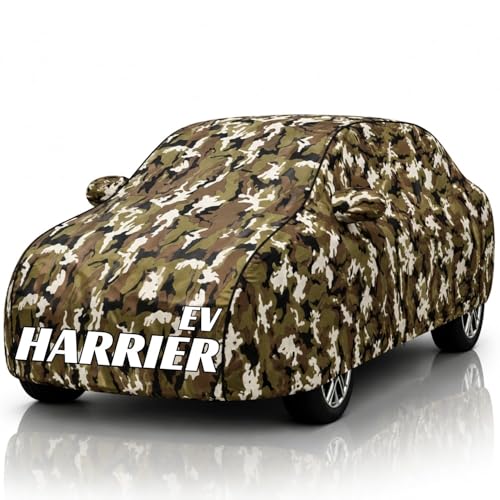 Image of Safe-Cars New Jungle 100% Waterproof Harrier EV Car Cover | Polyester Car Body Cover for Rain & Sun | UV Protection, Dustproof, Scratch Resistant, Windproof, Heat Resistant, Custom Fit