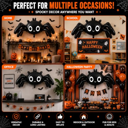 Image of AMFIN Halloween Spider Foil Balloon Decoration 44x16 inch