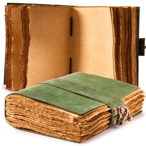Grimoire de sorcière en cuir : Journal intime vintage pour rituels et croquis