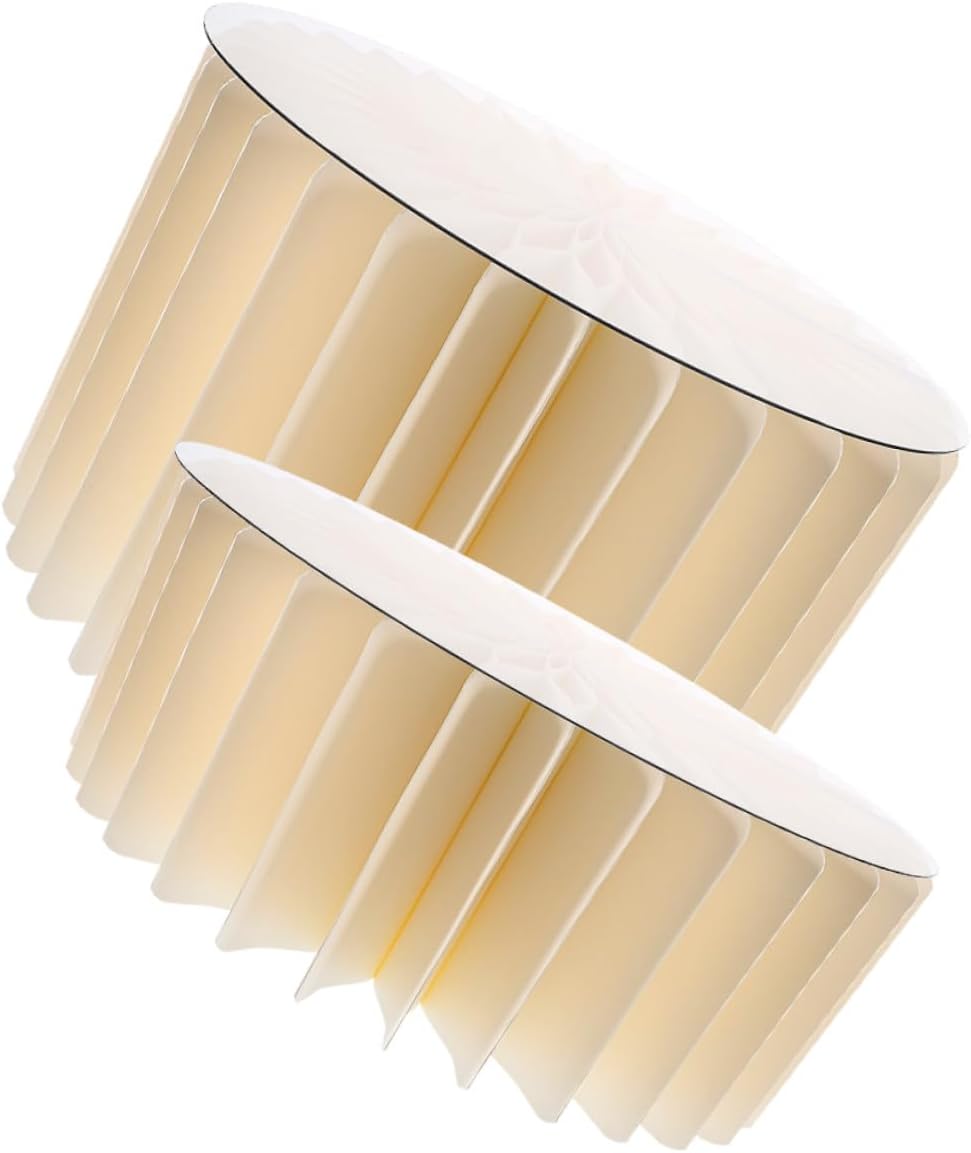 Angoily 2pcs White Paper Cylinder Cake Stand Pedestal Stands for Wedding Centerpiece Party Decoration Table Backdrop Display round Riser Pillar 30cm Diameter and 20cm 40cm Height