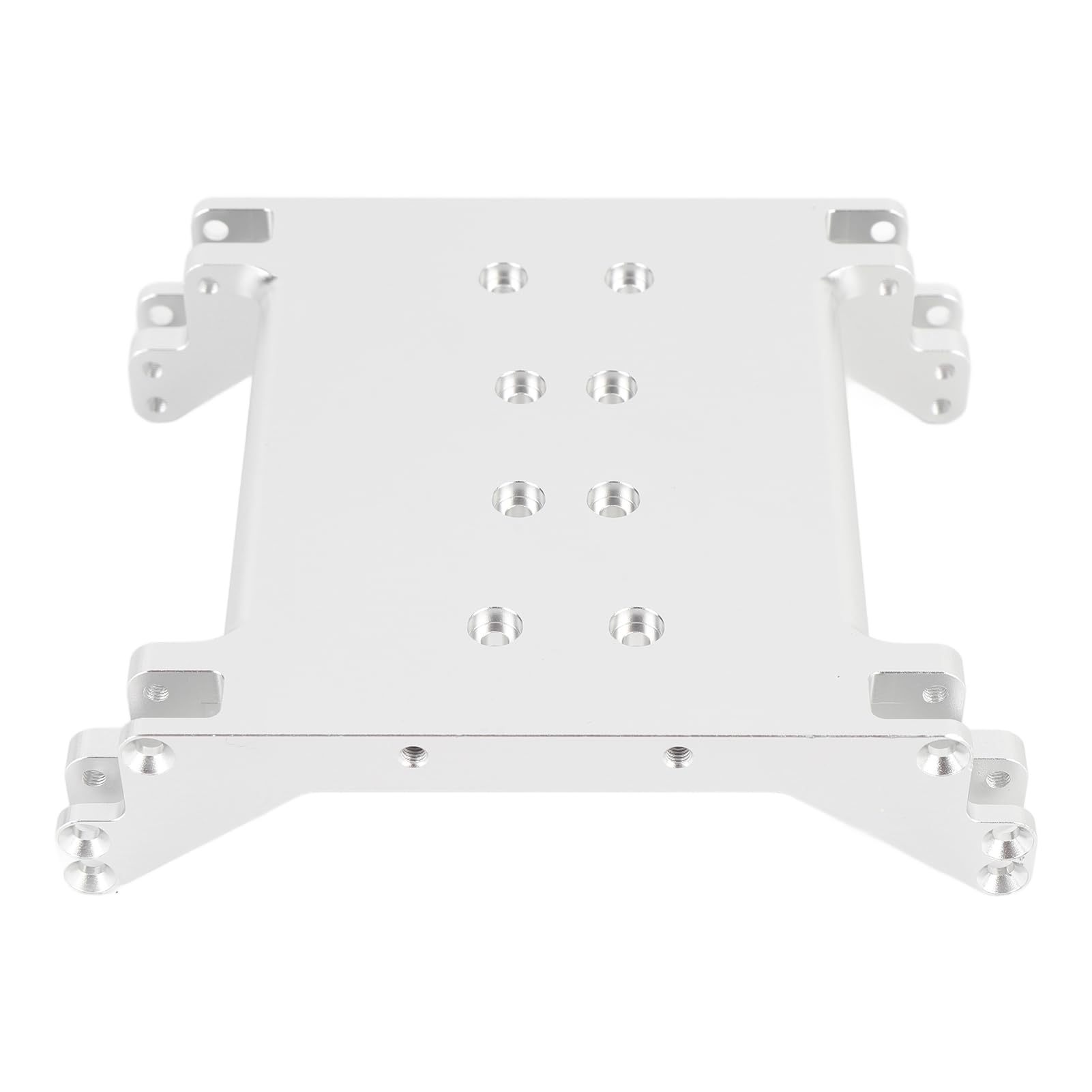 Protección contra el empotramiento del chasis del coche RC de aleación de aluminio ligero con múltiples agujeros, para RR10 1/10 RC Car (plata)