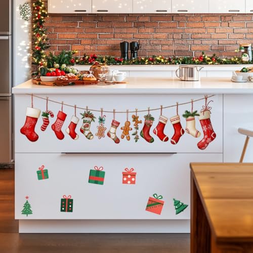 Autocollant décoratif bas de Noël pour masquer un mur vide - 2