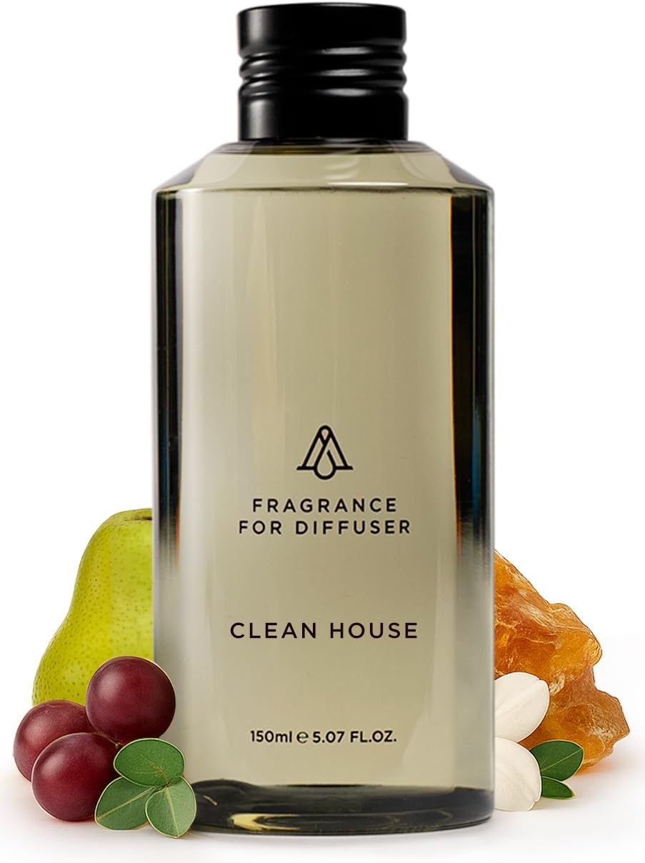AromaPlan Scents, Clean Smelling Essential Oils, Clean House (5 Fl Oz /148ml)-Fresh Scent Essential Oil for Diffuser, USA Fragrance, Bigger Bottle, Bolder Aroma & Longer Lasting