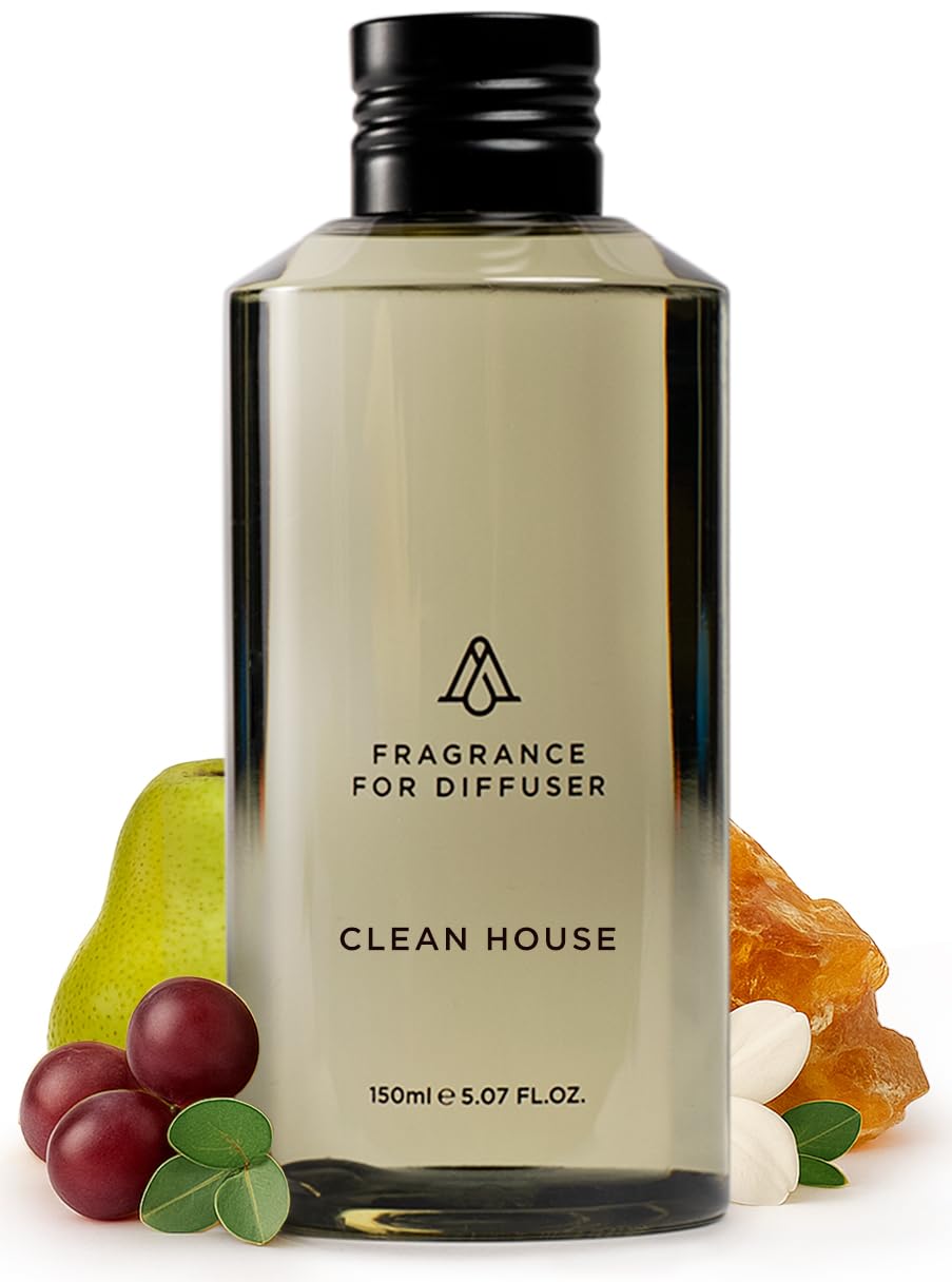 AromaPlan Scents, Clean Smelling Essential Oils, Clean House (5 Fl Oz /148ml)-Fresh Scent Essential Oil for Diffuser, USA Fragrance, Bigger Bottle,