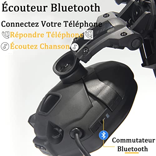 Auriculares Bluetooth tácticos con casco de airsoft y montura NVG completa 3