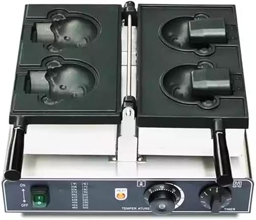 Taiyaki - Máquina para hacer gofres en forma de oso de boca abierta para hacer helado de oso Taiyaki, máquina para hacer conos de oso (220 V)