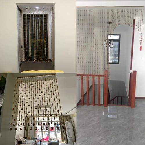 Cortinas de cuentas de madera para puertas interiores que ocultan armarios sin airear 8