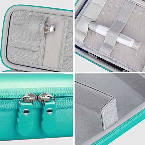 Diabetic Supplies Travel Case, Glucose Meter Portable Storage Bag, Insulin Pen and Medication Carrying Case for Glucose Meters, Insulin Pen, Test Strips, Lancets, Syringe, Needles, Turquoise - Image 5