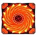 anruo 1 szt. wentylator chłodzący procesor 15 RGB LED odpowiada 120 mm DC 12 V 4 styków PC obudowa chłodząca chłodny grzejnik wentylatorowy PC czerwony